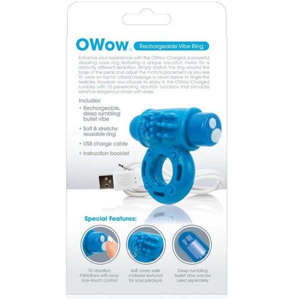 SCREAMING O - RING VIBRATOWOW RECHARGEABLE BLUE 3